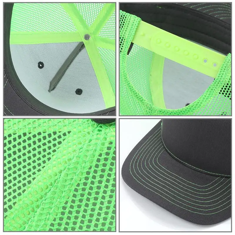 Custom Cap Print With Logo Personalized Company Design Men Summer Hole Mesh Sunshade Truck Driver Baseball Competition Event Hat view 5