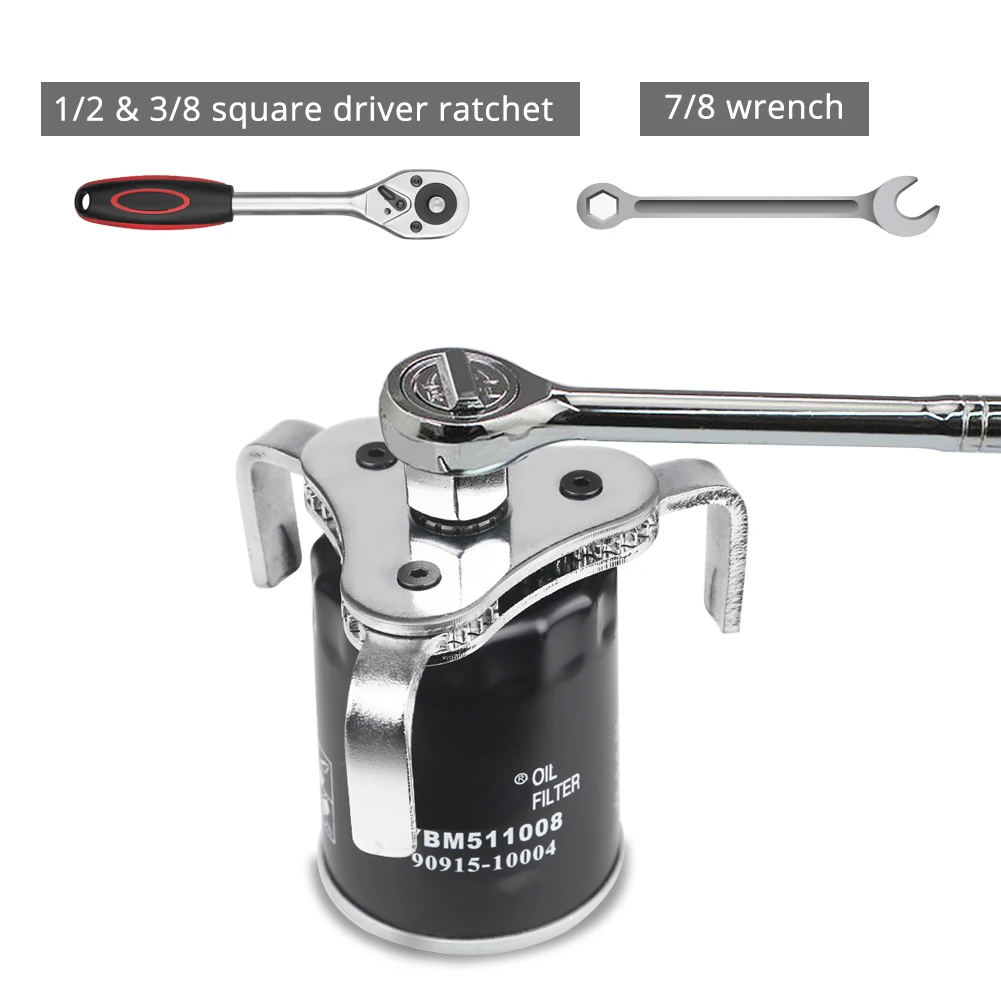 3 Claw Oil Filter Wrench Tool Universal Oil Filter Wrench Adjustable Install Uninstall Removal Key Repairing Tool For Oil Filt