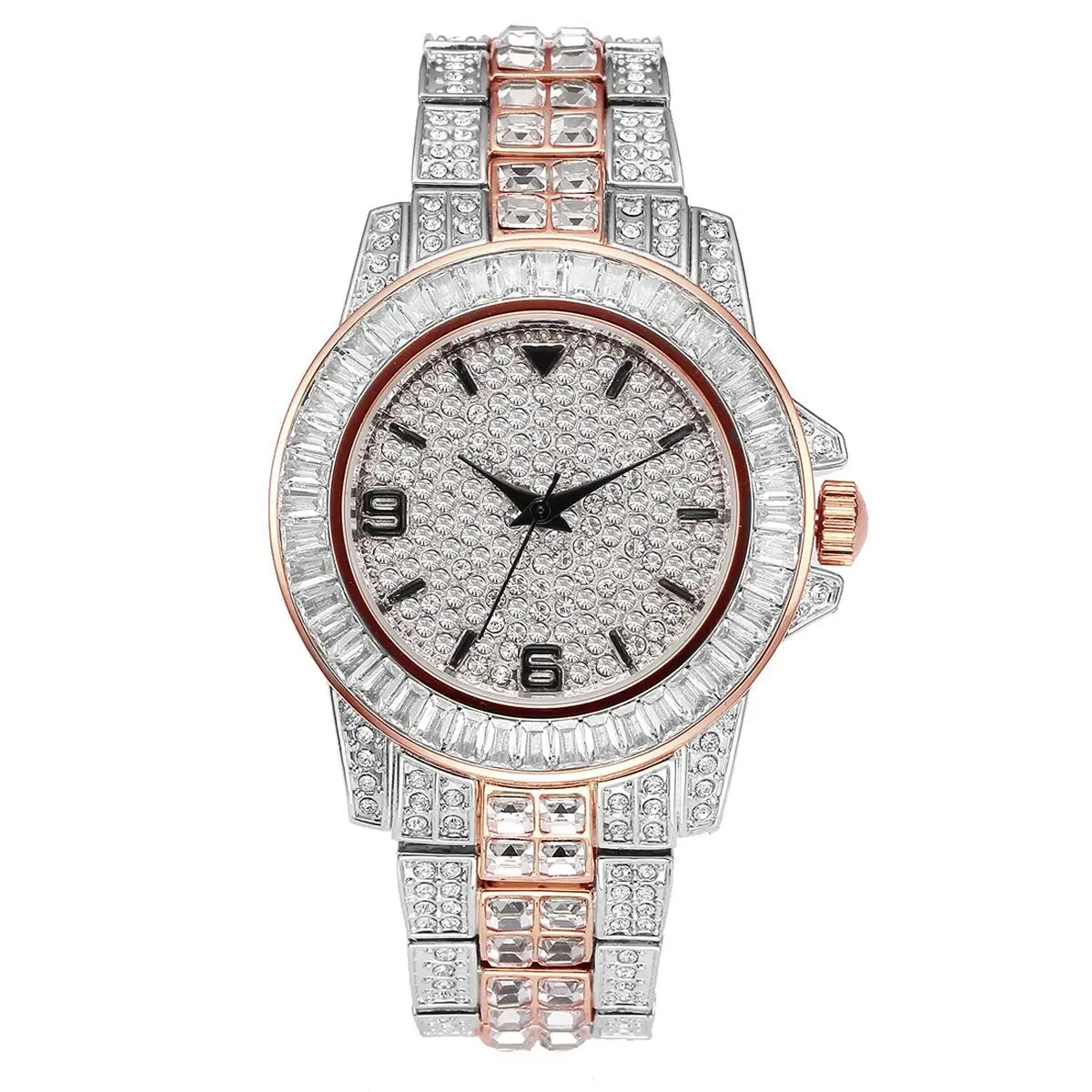 Luxury Full Stone Quartz Hip Hop Watch - usage example
