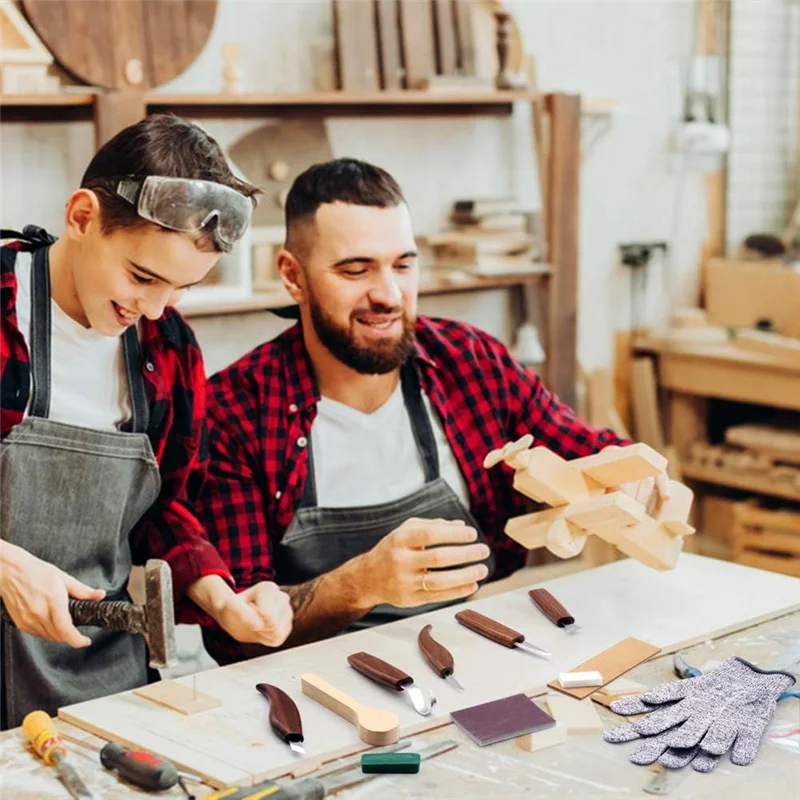 BAAR-Holzschnitzwerkzeug-Set für Anfänger, 12-in-1-Schnitzwerkzeugset aus Holz zum Selbermachen, Skulpturen und Wachsschnitzen