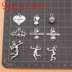 9pcs/set Volleyball Charms Accessories For Jewelry Crafts Wholesale