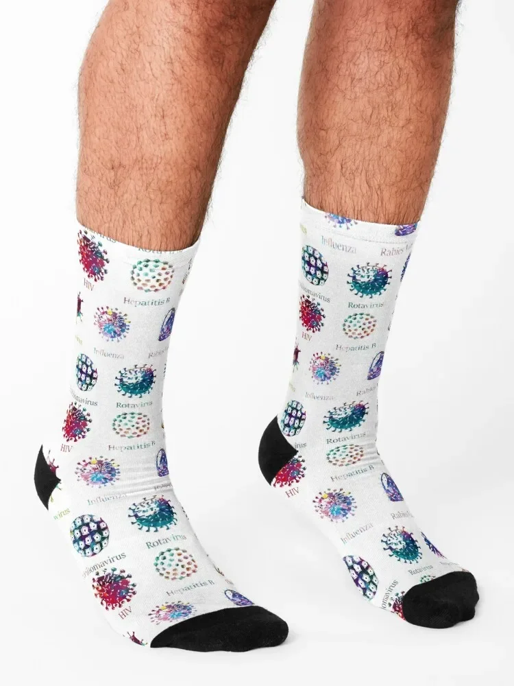 مخطط أنواع الفيروسات المختلفة الجوارب الهيب هوب الرجال القطن جودة عالية الجمالية اليابانية موضة الجوارب فتاة الرجال #3