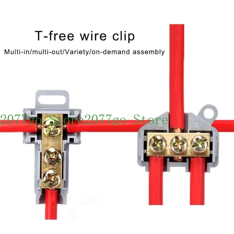 

652F Quick Electrical Cable Splices High Power Splitters Brass Quick Terminals Block Wiring Connector Junction Box Enduring