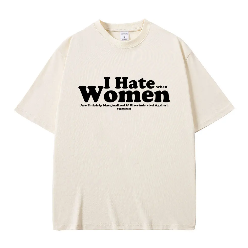 I Hate Women Funny Letter Meme T-shirt Men Women Casual Cotton Vintage Short Sleeve T Shirt Men's Oversized Crewneck T-shirts