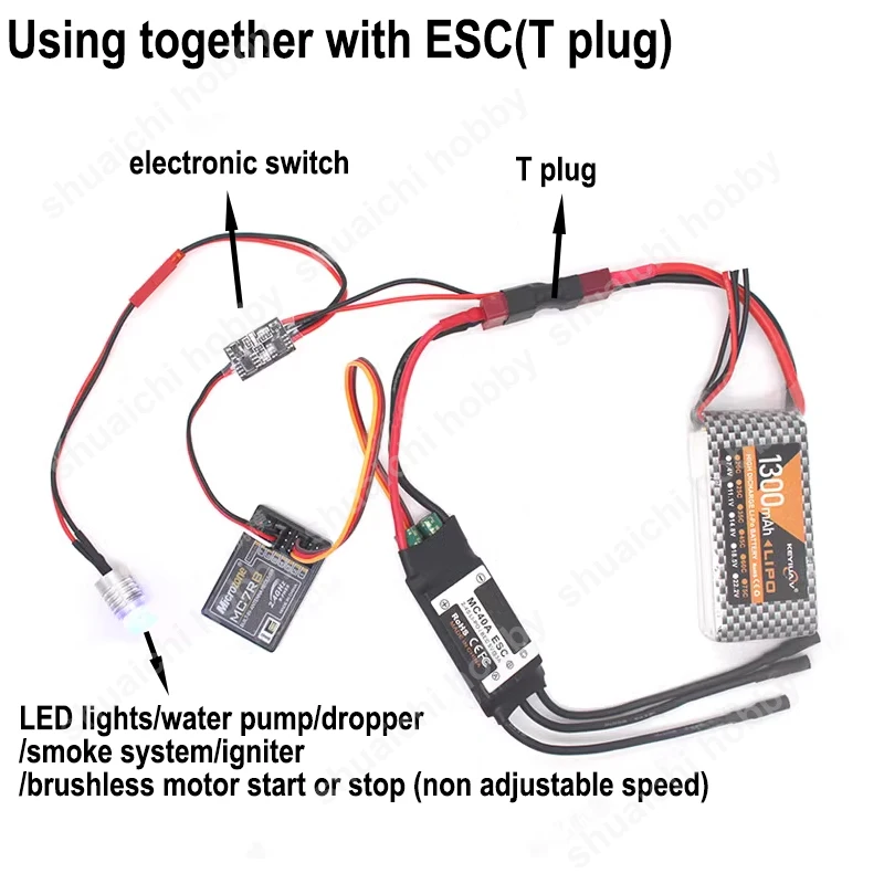 1 Stuks 3-30V 20a Elektronische Schakelaar Met T Jst Xt60 Plug Voor Rc Model Vliegtuig Led Lights Waterpomp Dropper Ontsteker Rookregeling