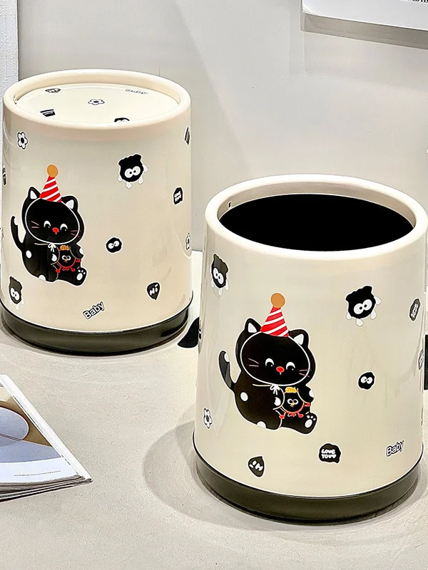 

Large Capaci Cr Sle Tra Can for Bedroom And Living Room with Lid Double Layer Waste Paper Basket for Batoom