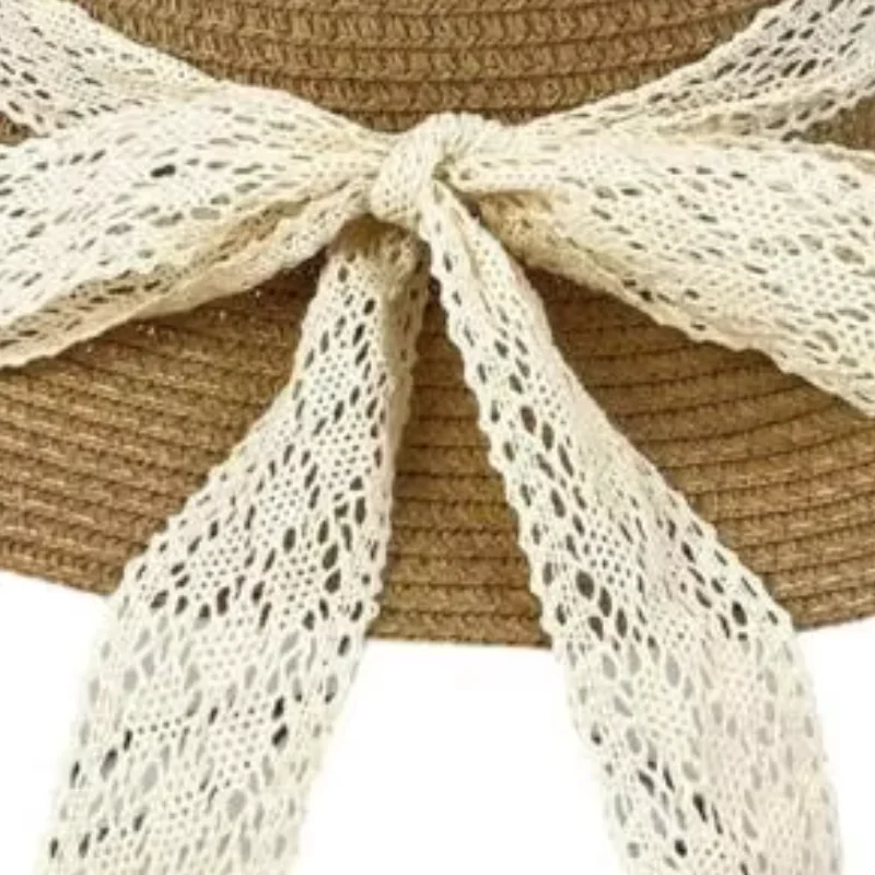 Breathable Hat Flat Top Wide Brim Straw Hand-Woven Sunproof Windproof Summer Beach Picnic Basin Hat Summer Wide Brim Hat