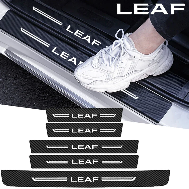 Car Rear Tail Threshold Waterproof Stickers for Nissan Leaf Emblem Door Sill Strip Pedal Guards Anti Scratch Protective Film