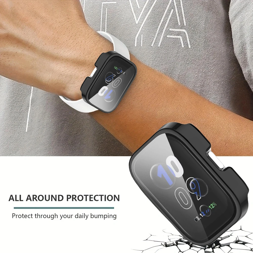 Funda para reloj inteligente Amazfit Bip 5 Unity [A2324], carcasa protectora de cobertura completa de vidrio templado integrado, dureza ultrafina de