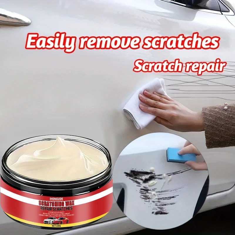 100ml Auto-Kratzerentferner Auto-Kratzerlöschmittel Langanhaltende Beschichtung Reparaturmittel mit Schwamm Reinigungspaste Lackpflege-Wachs