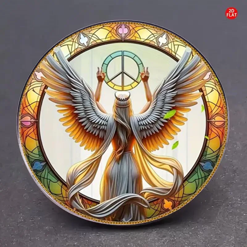 

Angel Shaped Peace Sign Brooch Stainless Steel Colorfast Badge for Clothes Backpack Decoration