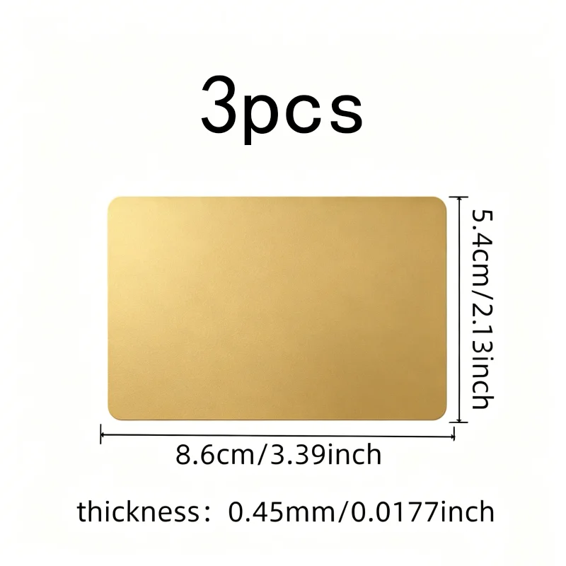 3 pcs 45mm Laser Engraving Cards, Durable Scratch Resistant and 0.45mm Thin Lightweight, ideal for DIY Engraving Projects