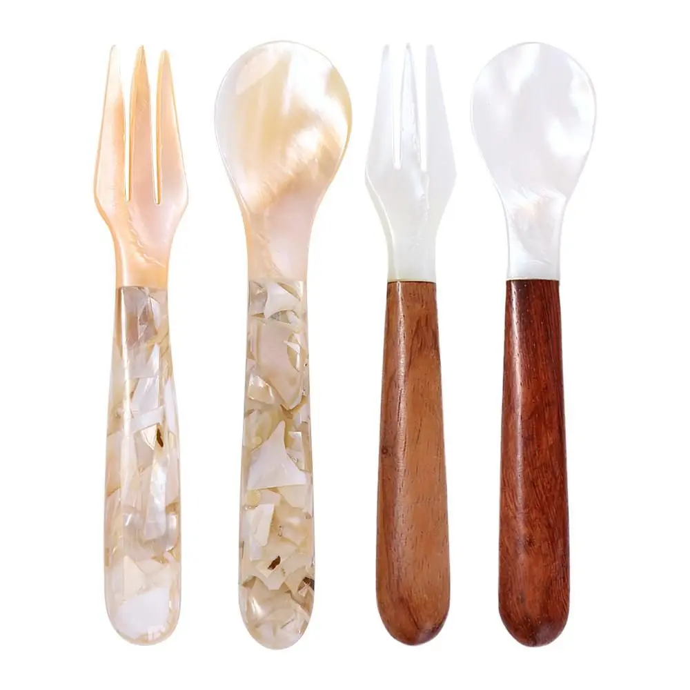 Stirring Home Coffee Tableware Caviar Conch Ice Cream Dessert Spoon Fork Teaspoon Shell Spoon