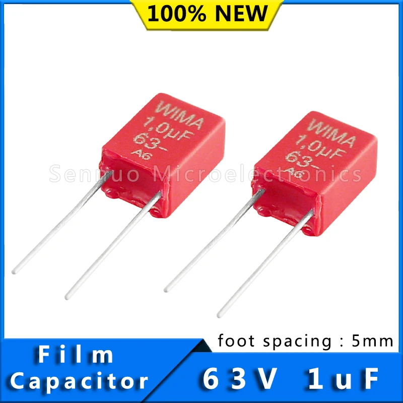 5/10pcs New German WIMA Film Capacitor MKS2 63V 1UF 63V 105 Pitch 5mm Audio Infinity Capacitor MKS2C041001F00KSSD