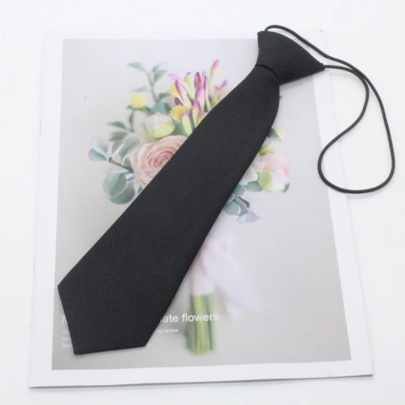 Solid Color Boys and Girls Small Tie Colorful Uniform Tie Simple Daily Tie Rubber Band Tie That Does Not Require Hand Knotting image 5
