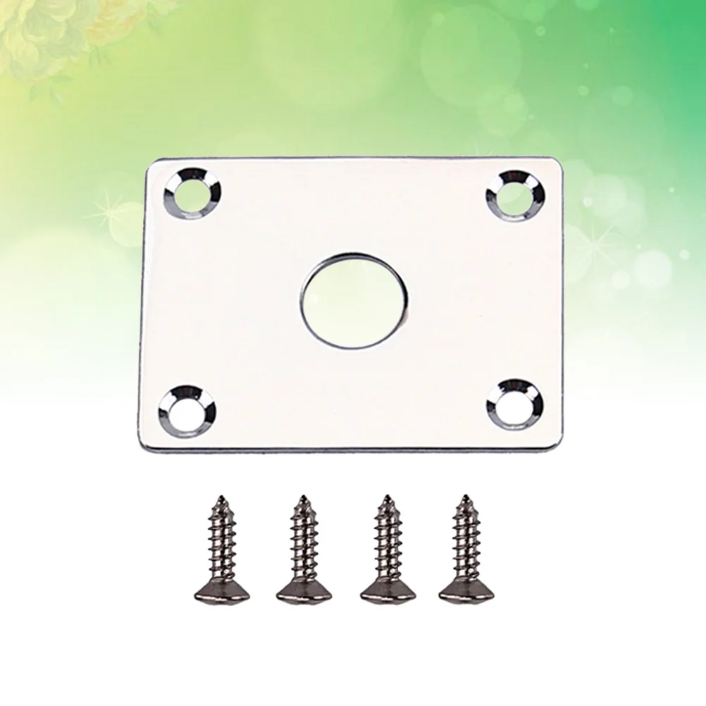 

1Set Socket for Guitar High- Jack Plate Output Input Replacement Part Compatible with Bass Electric Guitar Silver