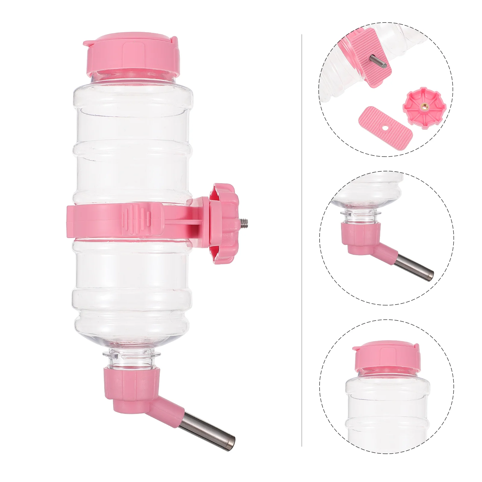 

Pink Guinea Pig Water Bottle Rabbit Drinker Automatic Feeder Dispenser Dog Bowl