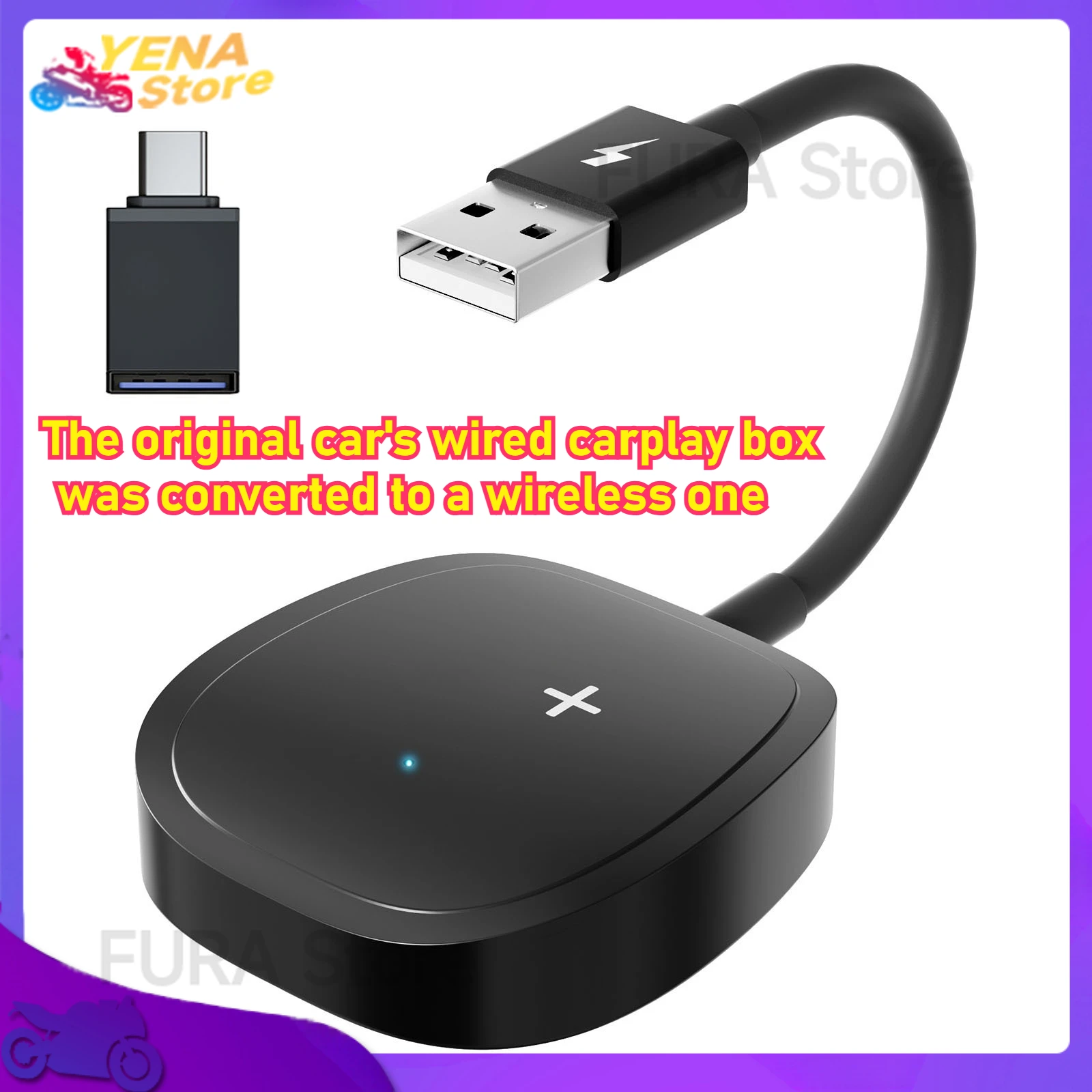 

Wireless video CarPlay adapter, OEM wired CarPlay car wireless carplay box for Netflix/YouTube/Tiktok