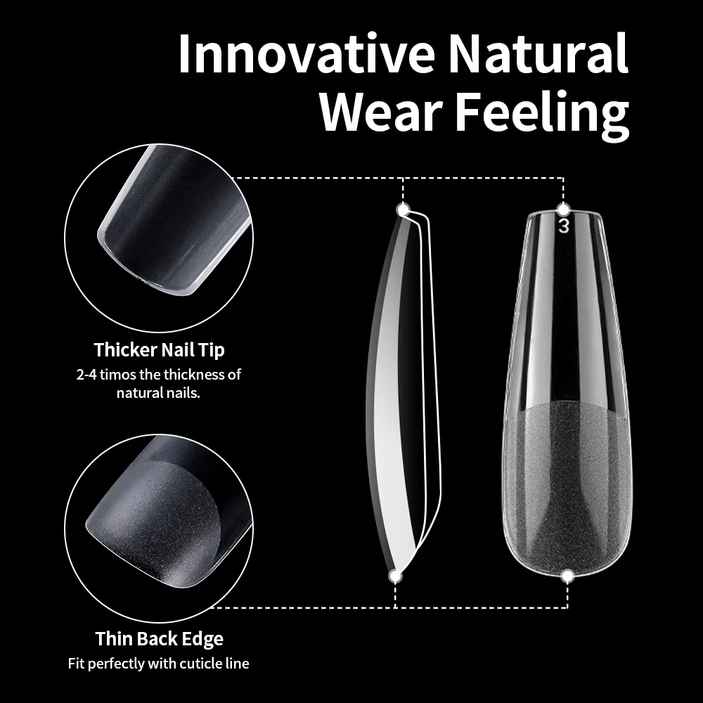 Extensions de faux ongles à pression courte, ensemble d'ongles en acrylique, accessoires adhésifs pour faux ongles, pointes françaises, Capsules pour ongles, couverture complète