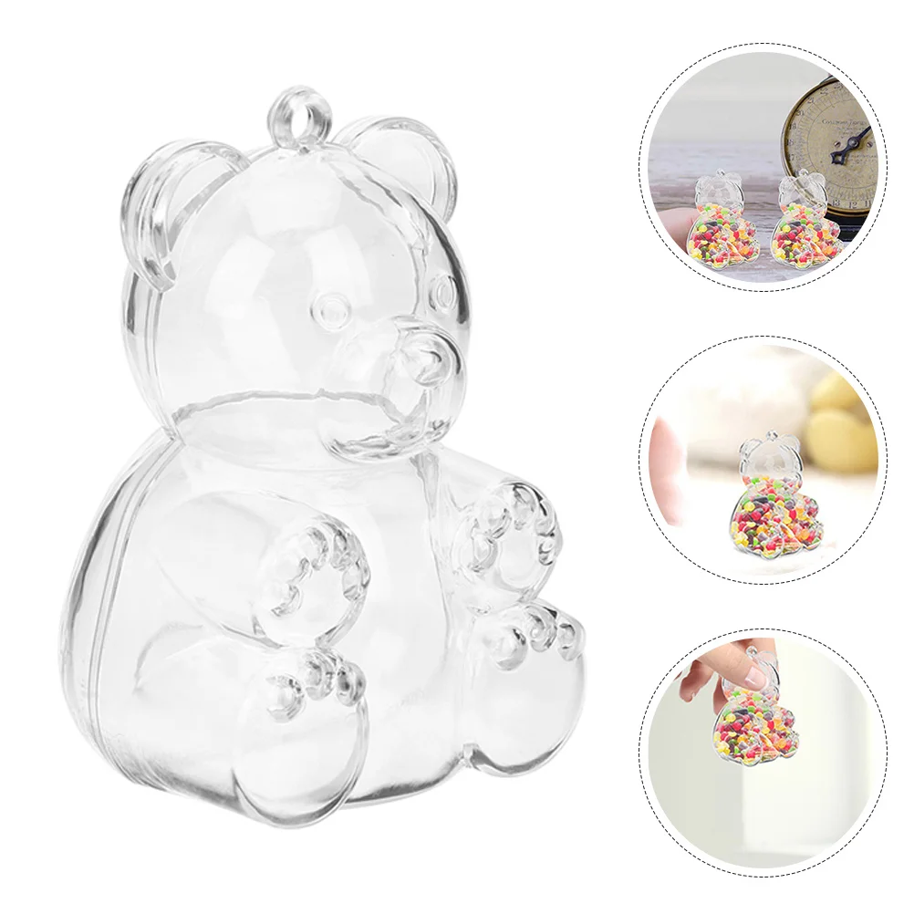 

15Pcs Clear Bear Shaped Candy Boxes Adorable Storage Containers for Party Favors Transparent Treat Holders Bear Shaped Favor Box