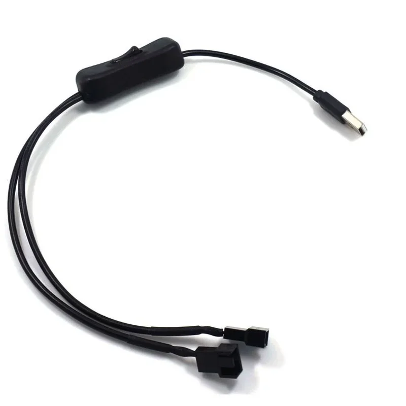 1 Naar 2 4Pin Usb Kabel 12V Naar 5V Computer Case Fan Voeding Fan Adapter Kabel Met 501 Op Uit Schakelaar