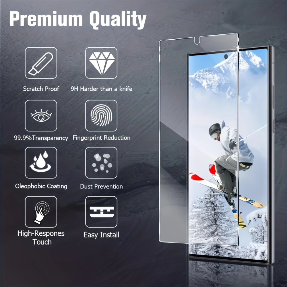 NNBILI 3Pcs Premium Tempered Glass Screen Protector for Samsung Galaxy S26 Ultra,9H+ Hardness Glossy Finish Fingerprint Unlock