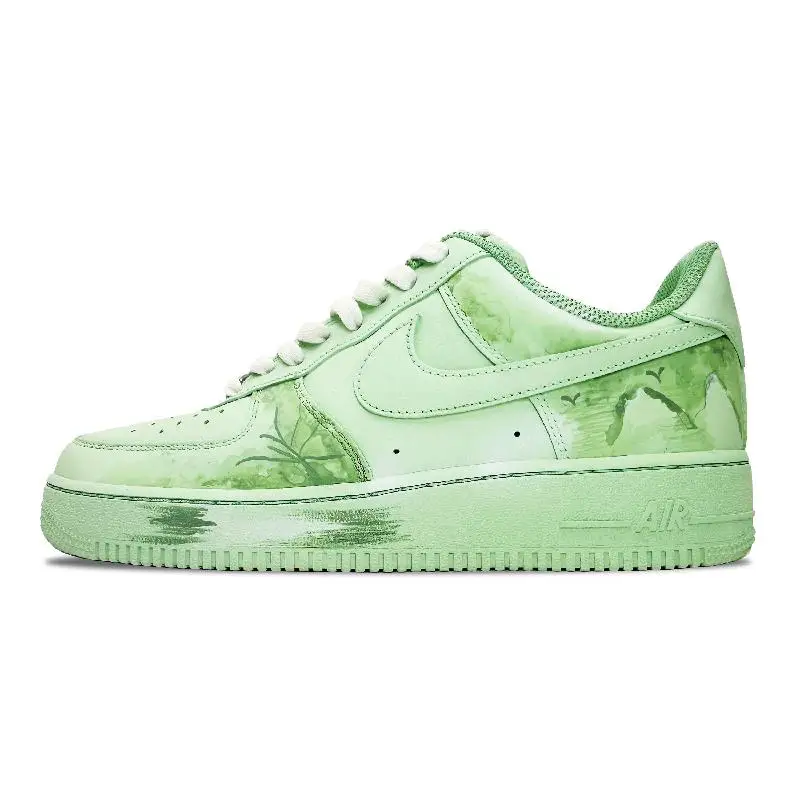 

[Custom Duckweed]Nike Air Force 1 Low-Top Skateboard Shoes Men's Green