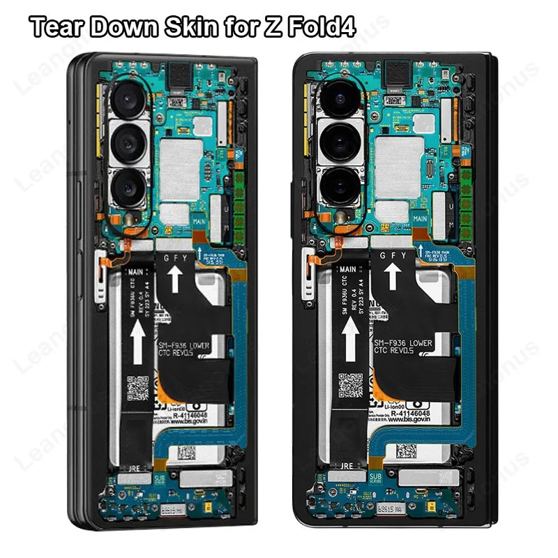 Tear Down  Wrap Skin for Samsung Galaxy Z Fold 5 4 3 Back Protector Cover Circuit Uflage Fold4 Fold5 Sticker Film