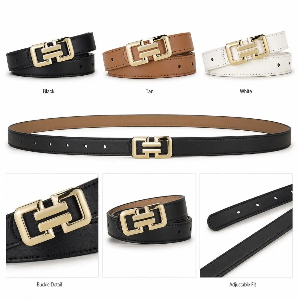 Gifts PU Women Belt Adjustable Multicolor Waist Belt Alloy Buckle Slim Pants Belt Women's Accessories