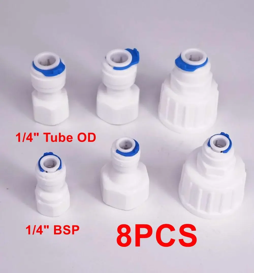 Ro Water Connector Fit Buis O/D 1/4 "3/8" Pushfit Om Te 1/8 "-3/4" Bsp Female Fitting Omgekeerde Osmose Drinkzuiveraar