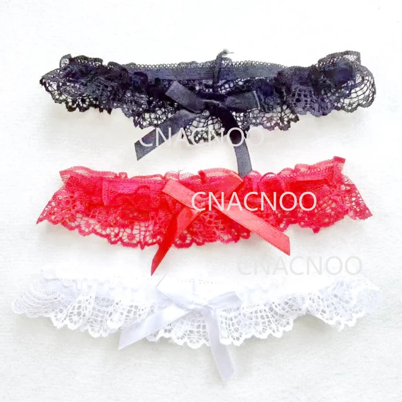 Cosplay Harajuku Gothic Ring Bondage Suspender Women Rock Sexy Elastic lace Thigh Garter accessories red black pink white