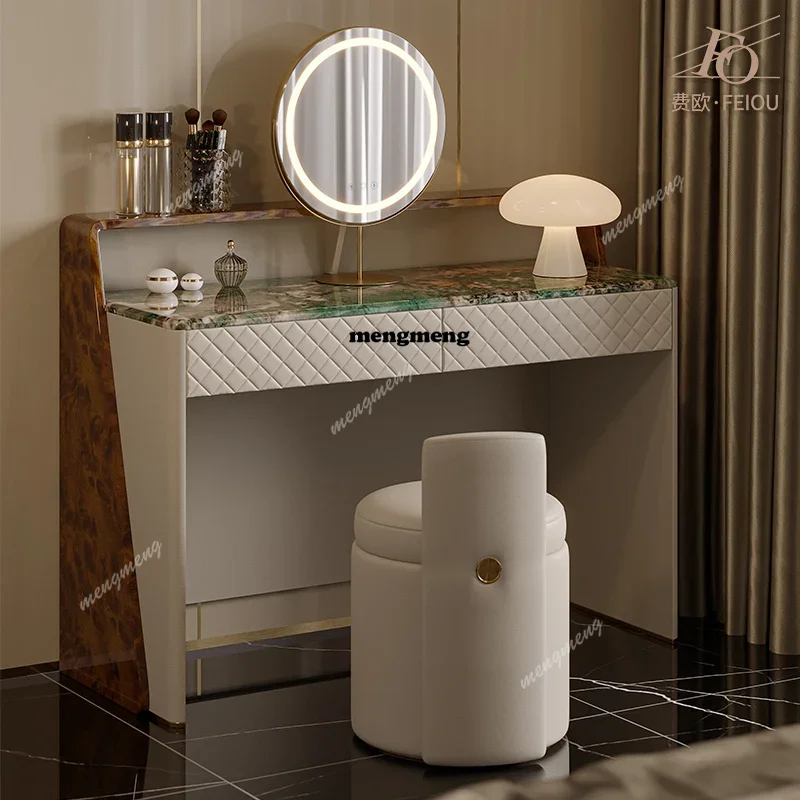 

New arrive European Organizer Vanity Table Bedroom Makeup Mirror Cabinet Dressing Table Women Cabinet Penteadeira Lounge Suite F
