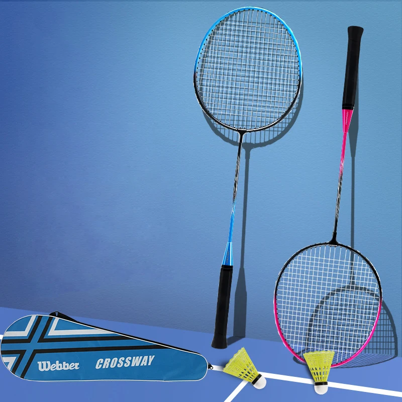 

Crossway Professional Badminton Racket Double Badminton Racquet Set with Bag Nylon Ball Set Indoor Outdoor Sports Accessories