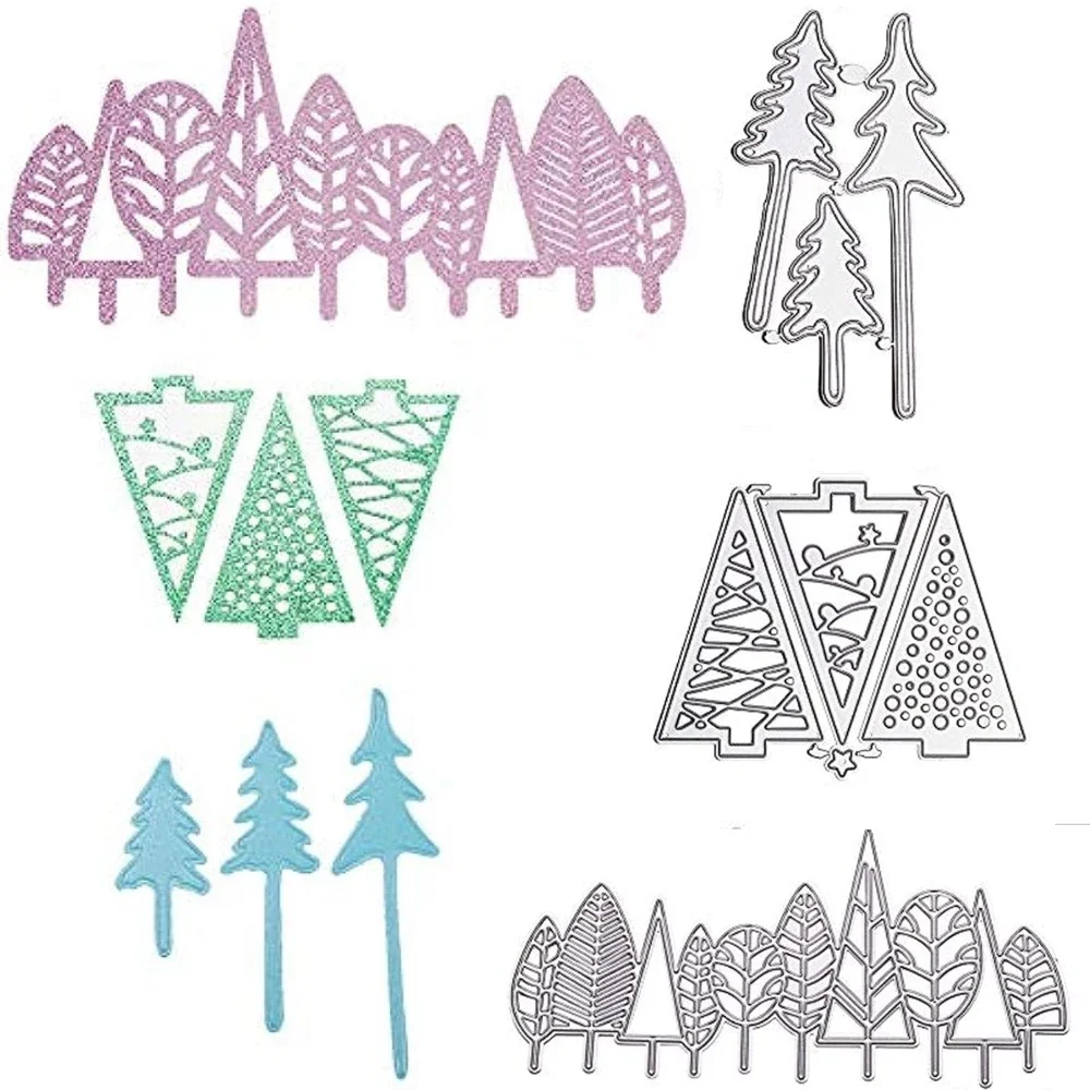 

3pc Christmas Tree Cutting Dies Carbon Steel Stencils Dies for Card Making Metal Embossing Stencil Template for DIY Scrapbooking