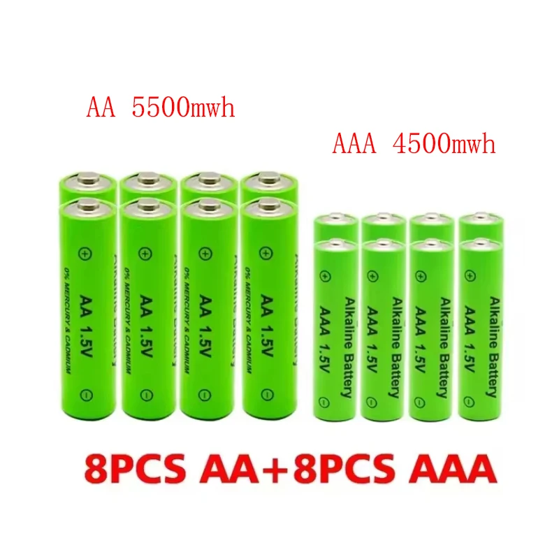 1.5V AA + AAA NI MH Akumulator AA AAA Alkaliczny 4500-5500mwh Do latarki Zabawki Zegar Odtwarzacz MP3 Wymień baterię Ni-Mh