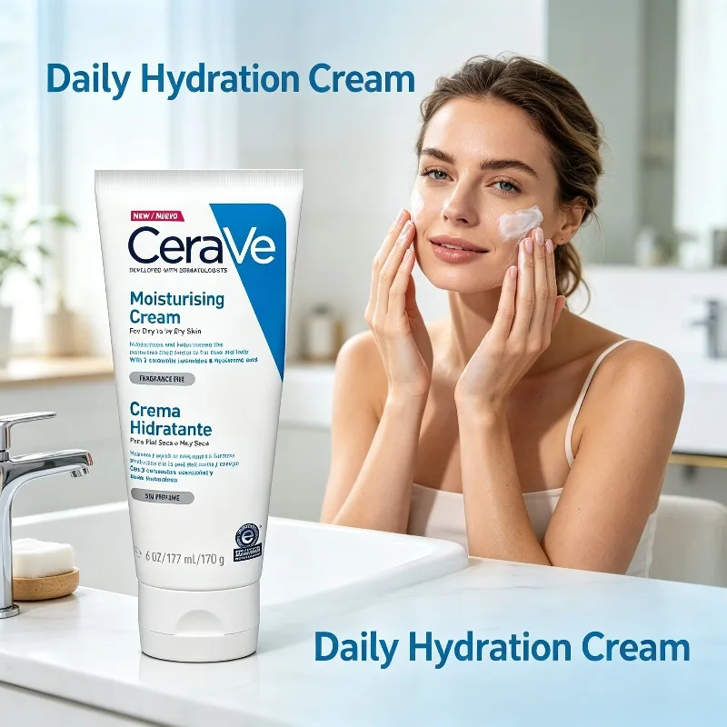 CeraVe Moisturising Cream 170g, Face & Body Moisturizer for Dry to Very Dry Skin,Fragrance Free Cream with 3 Essential Ceramides