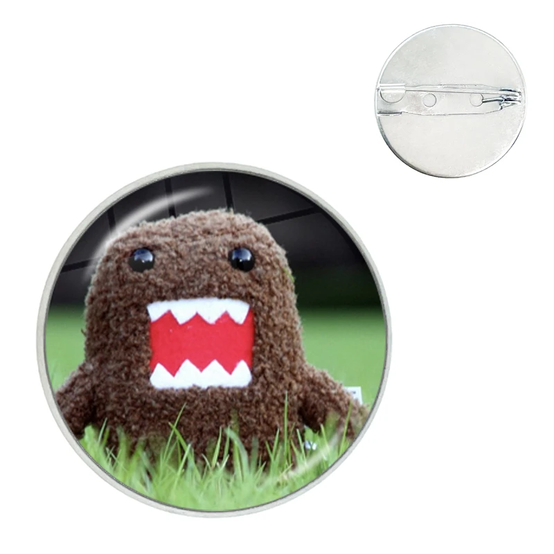 Simple Domo Kun Pins Badge Glass Dome Brooches For Backpack Clothes Hat Decoration For Kids Gift