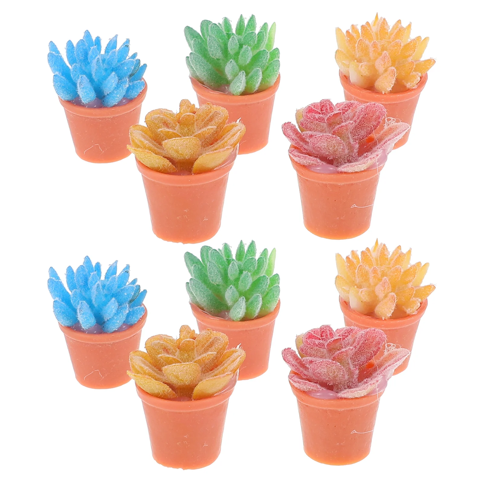 10 Pcs Decor House Potted Plant Micro Landscape Decoration Succulent Plants Mini Fake Adorns Home Desktop