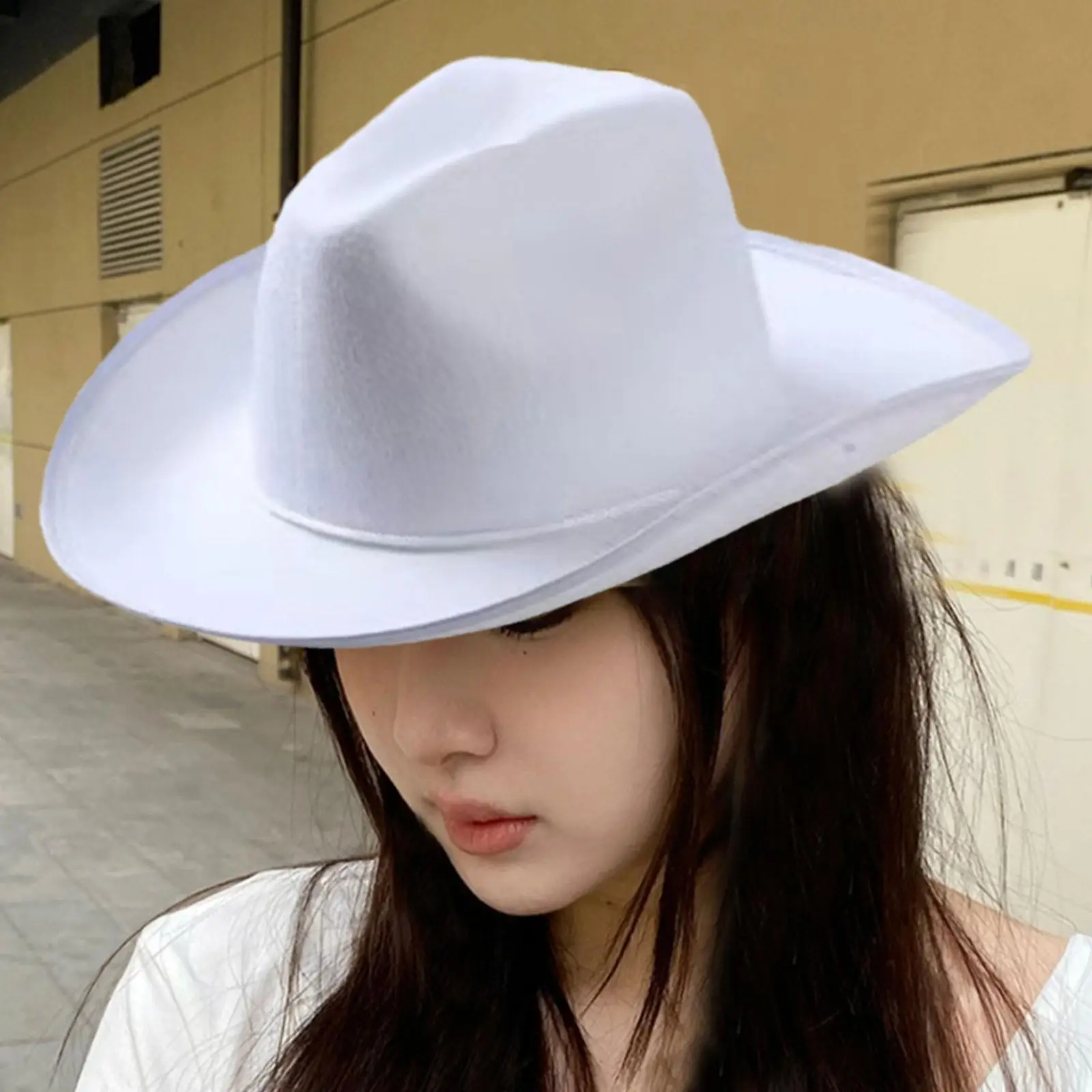 New Cowboy Hats for Women Wide Brim Felt Man Caps Fashion Vintage Formal Wedding Girls Felt Sombrero Panama Hat Y6G9