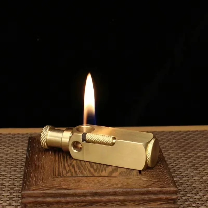 2024 Hand-Made Brass Carved Trench Kerosene Lighter Flamidor Heavy Vintage Gasoline lighters Men\'s Smoking Gifts Collection