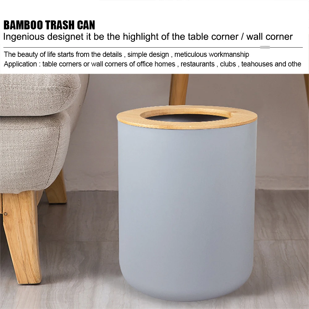 Bamboo Plastic 6Pcs/Set Toothbrush Cup Holder Toilet Brush Bathroom Storage Set Trash Can Soap Dispenser Box Lotion bottle