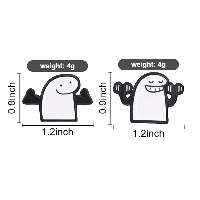 Gym Workout Flork Meme Enamel Dumbbell Weightlifting Muscle Flex Brooches Badge Fitness Lover Jewelry Gift for Friends