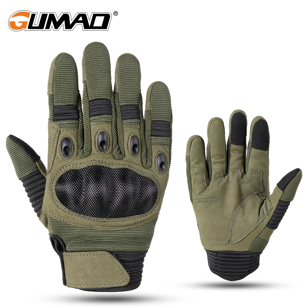 Mountain Bike Gloves Full Finger Touch Screen Protective Cycling Gloves Anti Slip Hard Shell Motorcycle Riding Gloves Outdoors