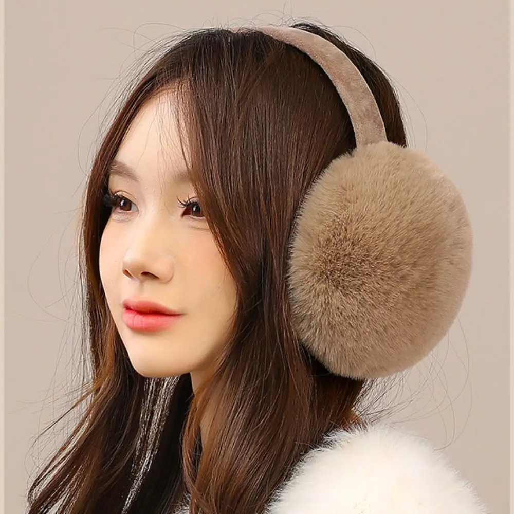 편안한 귀마개 인조 모피 귀덮개 단색 접이식 방풍 두꺼운 귀마개 라이딩용