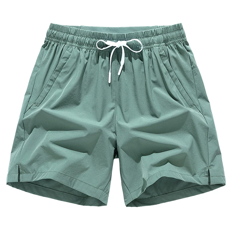 Fashion Solid Color Spliced High Waist Casual Shorts Men's Clothing 2024 Summer New Loose Elastic Lace Up Korean Sports Shorts