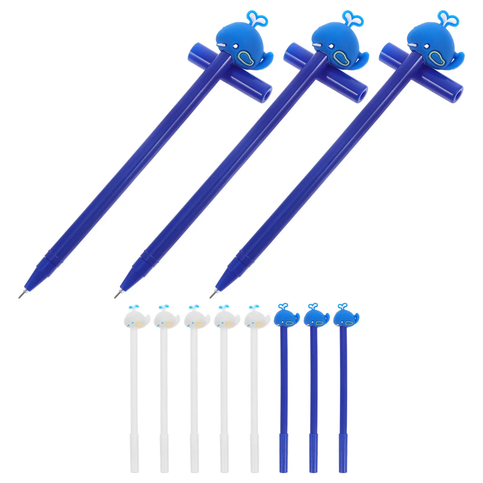 13Pcs Refill Gel Pen For Crafting Pen Christmas Stocking Stuffers Whale Shaped Student Grip Writing