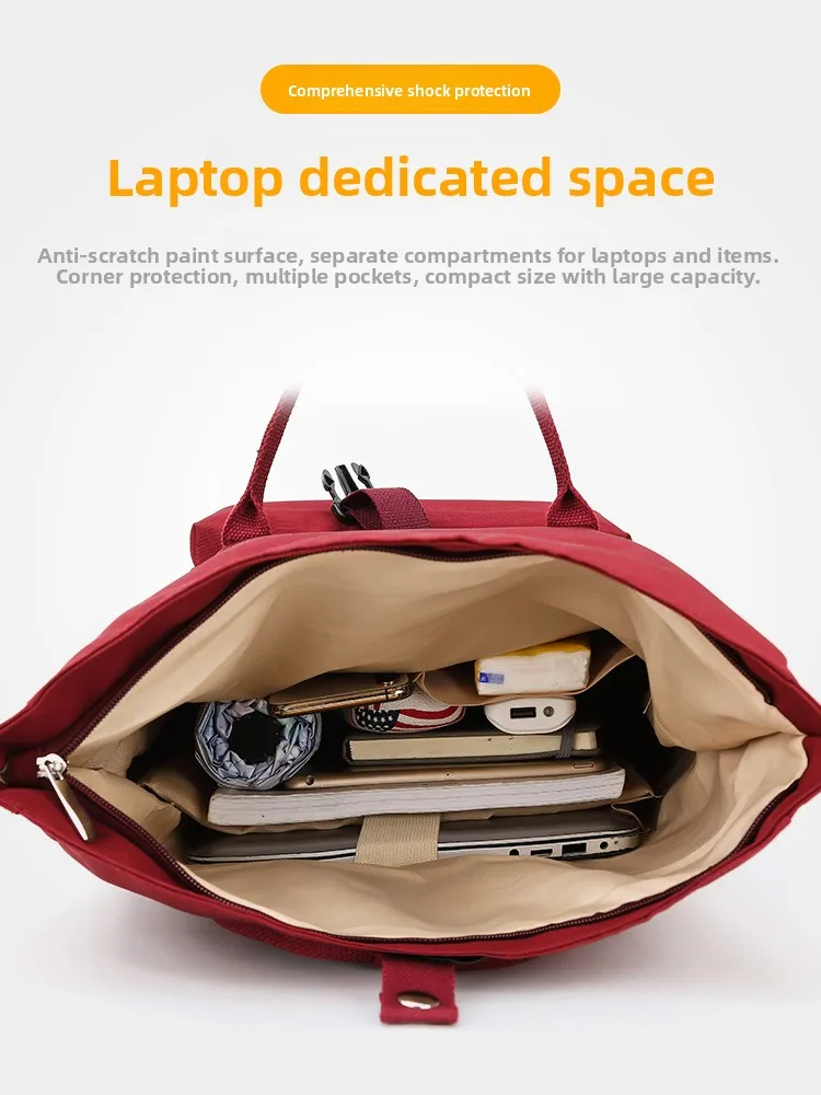Large Capaci Bapa for Women 4 Inch Laptop Bag Dual oulder College Student Bookbag Faionable Commuter Sle Polyest...