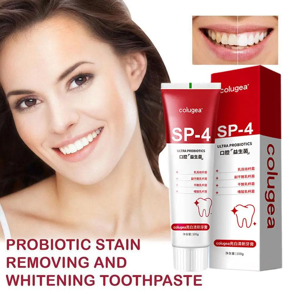 100g Sp-4 Probiotic Whitening Shark Toothpaste Teeth Breath Prevents Oral Care Toothpaste Whitening Toothpaste M6i1