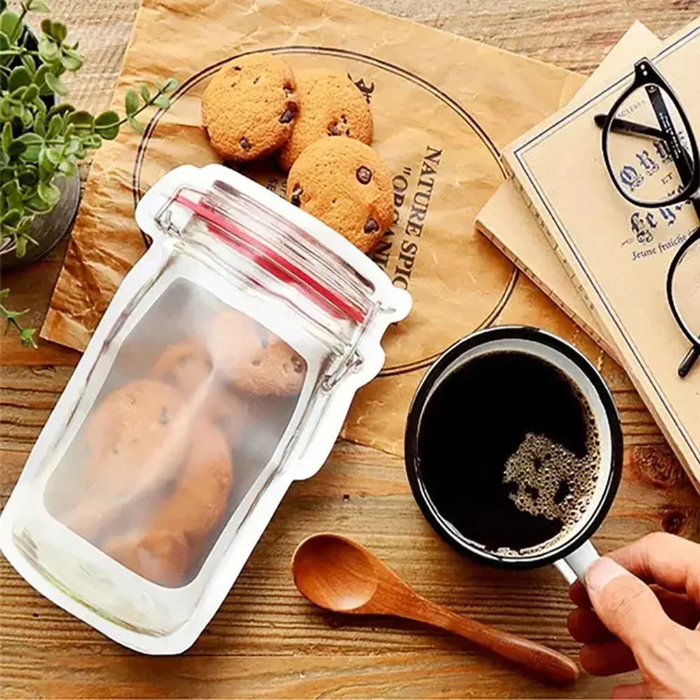 

Reusable Jar Bottles Bags Nuts Candy Cookies Bag Seal Fresh Food Storage Snacks Zipper Sealed Kitchen Organizer Accessories