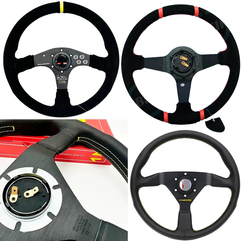 

14inch deep dish steering wheel Universal racing quick release steering wheel Jdm steering wheel flat car modified accessories